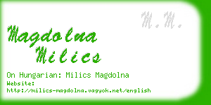magdolna milics business card